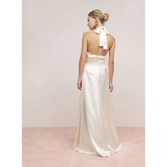 💕REFORMATION💕 Veria Silk Dress ~ Ivory 8 NWT - Picture 7 of 16